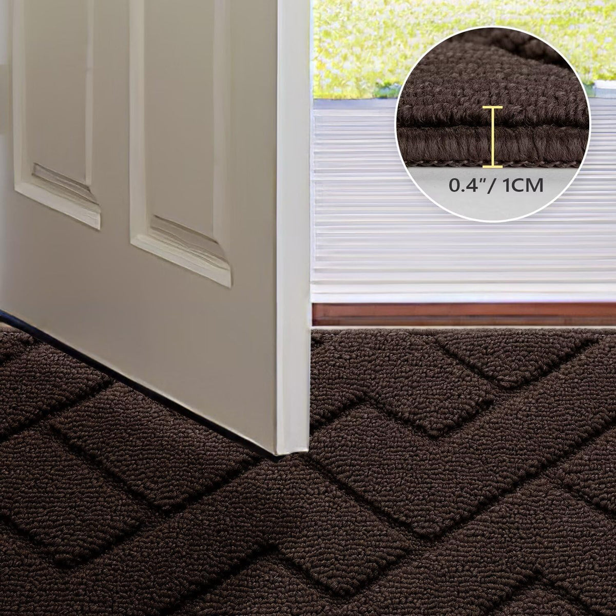 hicorfe Indoor Doormat, Welcome Door mat, Non Slip Door Mats 20"x31.5" Absorbent Resist Dirt