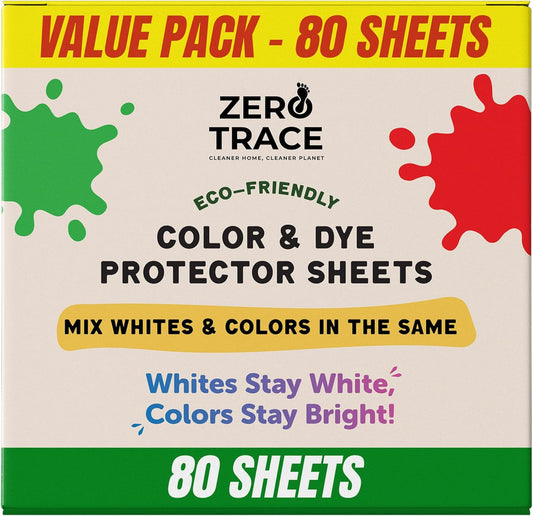 Zero Trace Color Catchers for Laundry - Protects Clothes with Laundry Color Dye Catcher Sheets and