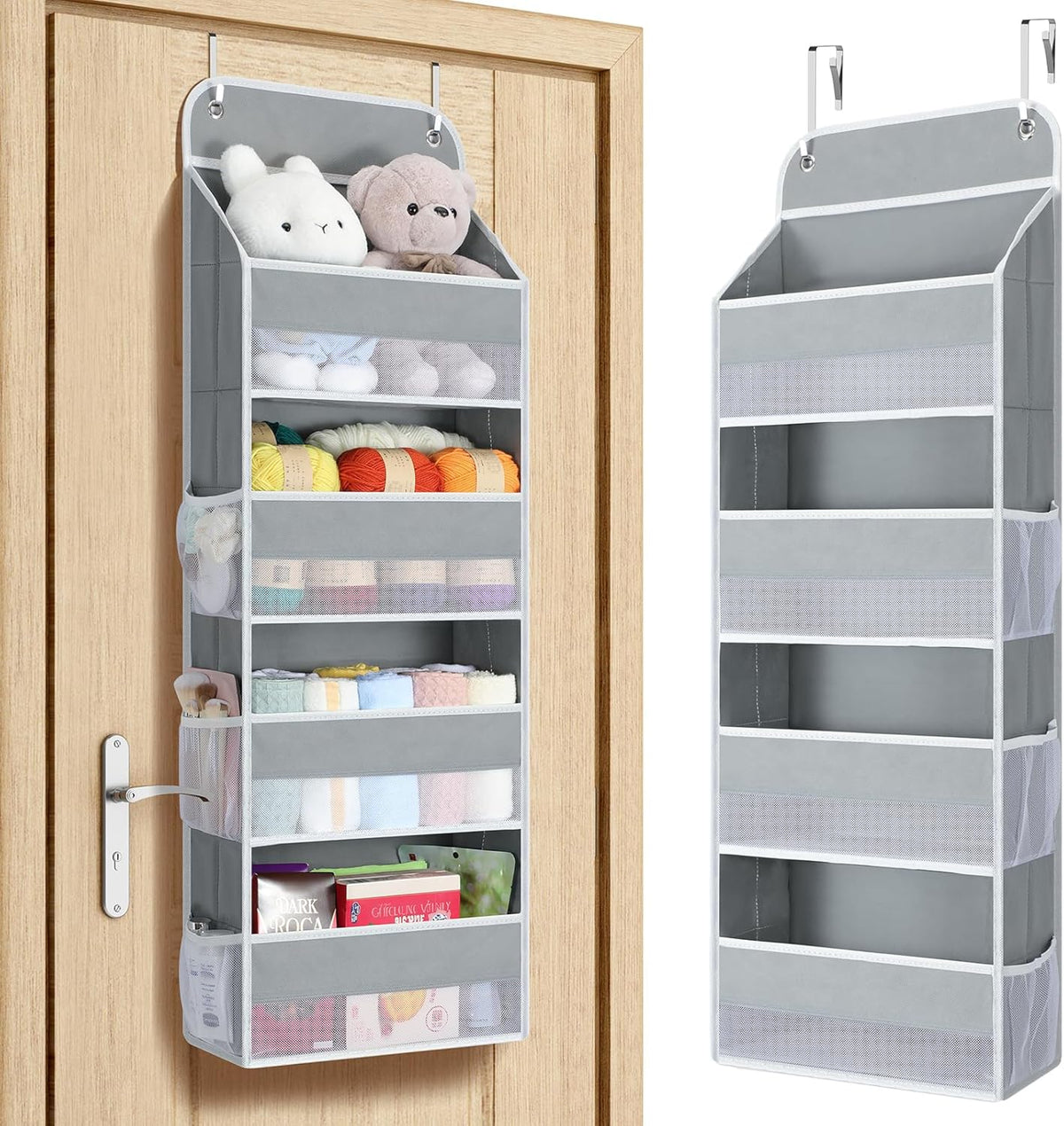 Yecaye Over The Door Organizer, Heavy Duty Hanging Organizers and Storage with 4 Large Capacity