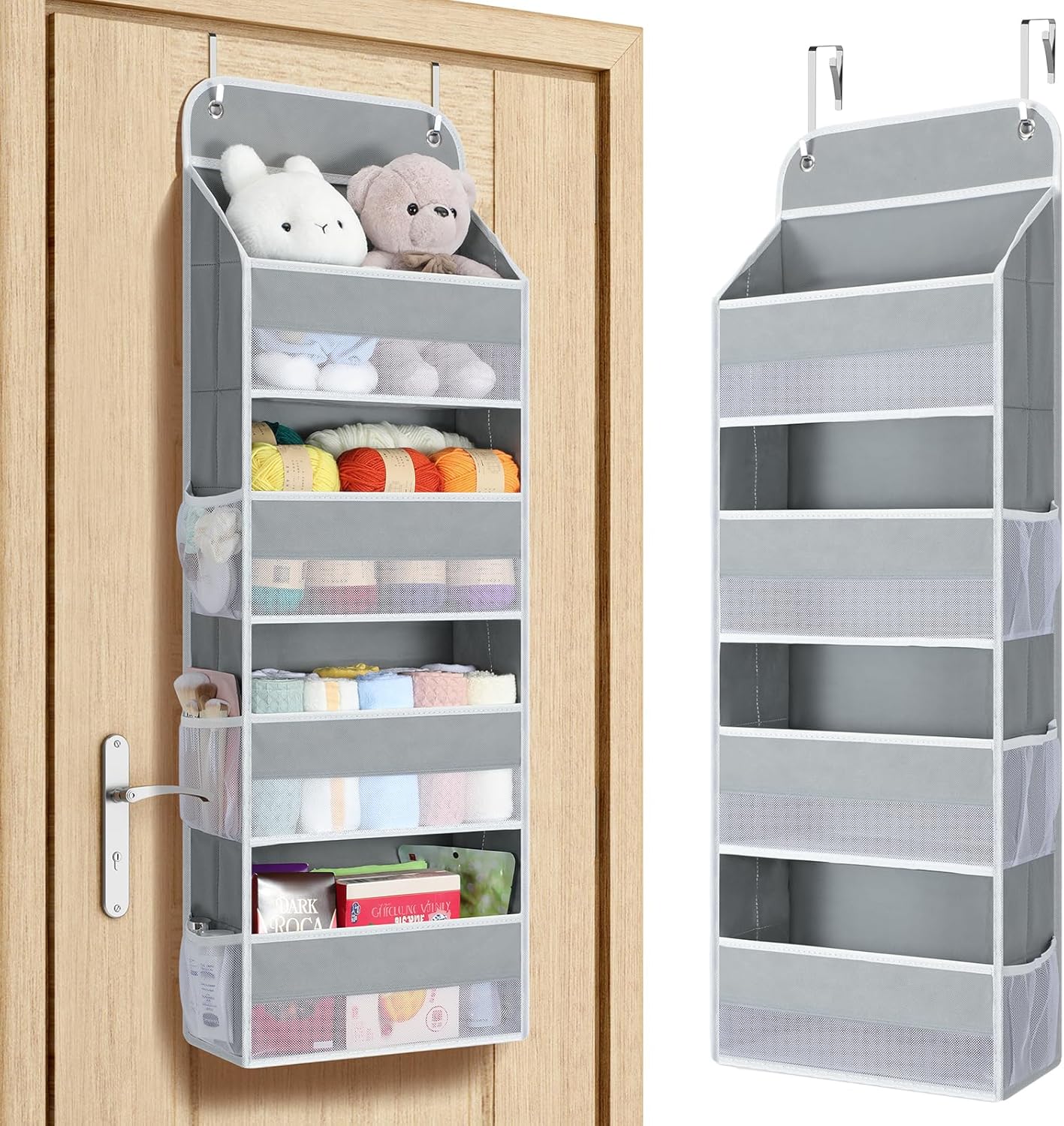 Yecaye Over The Door Organizer, Heavy Duty Hanging Organizers and Storage with 4 Large Capacity