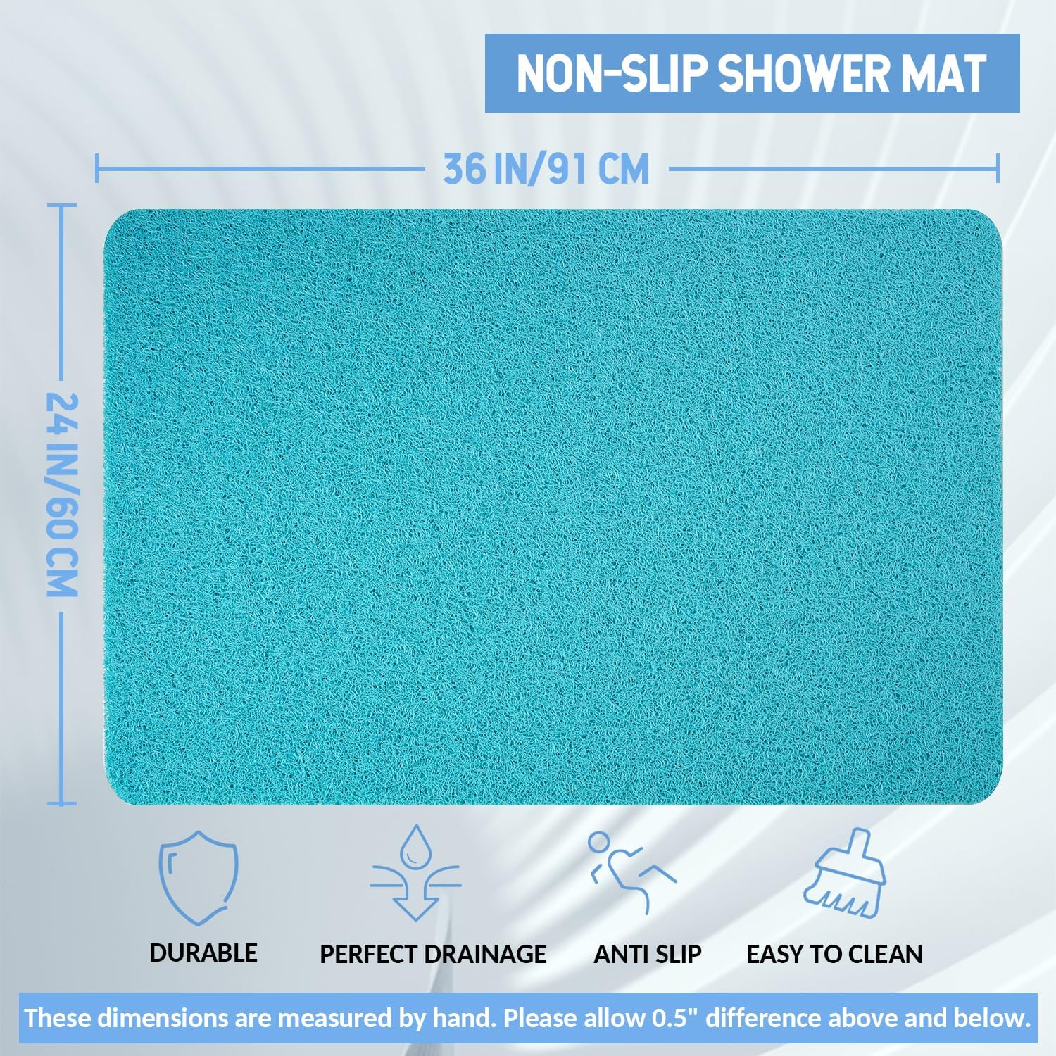 Non-Slip Bathtub Mat, Anti Slip Shower Mat, Fast Drying Bathtub Mats, Foot Scrubber Mat, Anti Slip