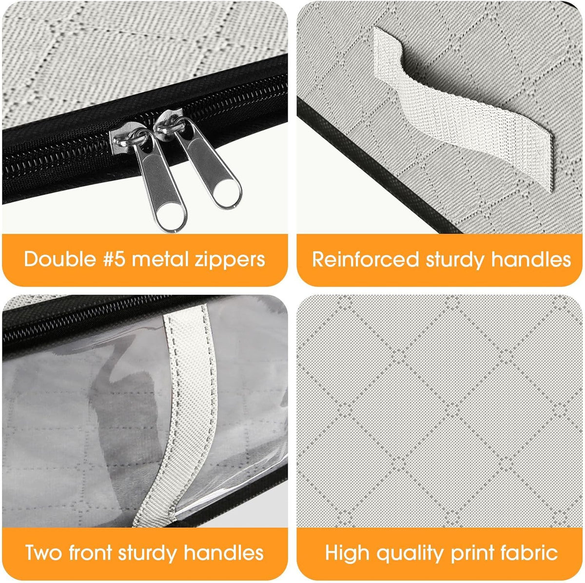 StorageRight Under Bed Storage Bins, 8-Pack 40L Foldable Fabric Storage Bags with Transparent