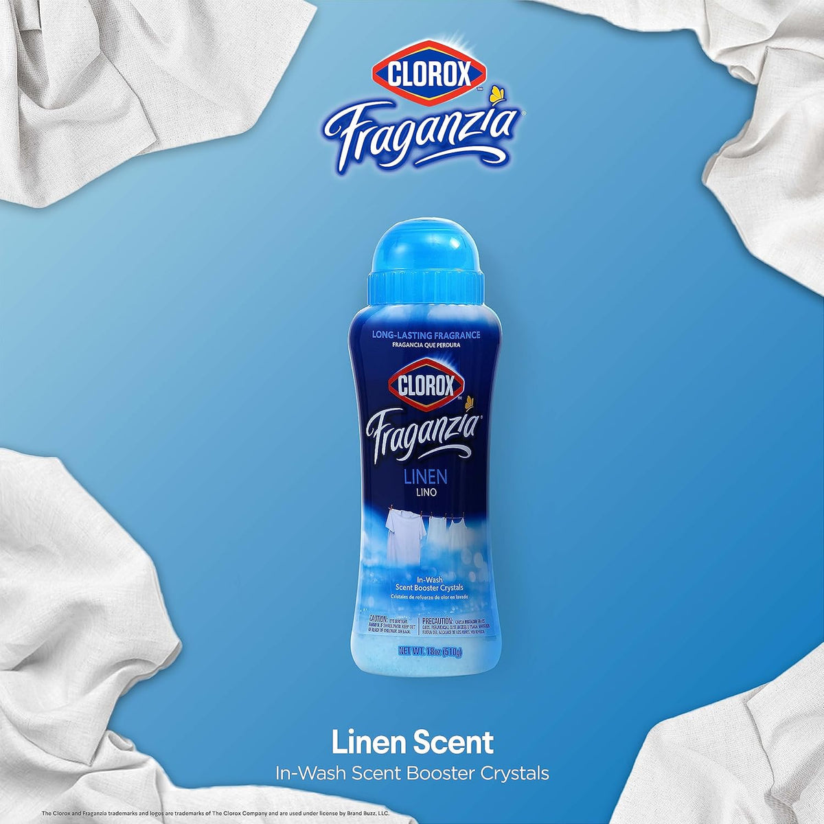 Clorox Fraganzia Laundry Scent Booster Crystals in Linen Scent - Scented In-Wash Freshener Beads