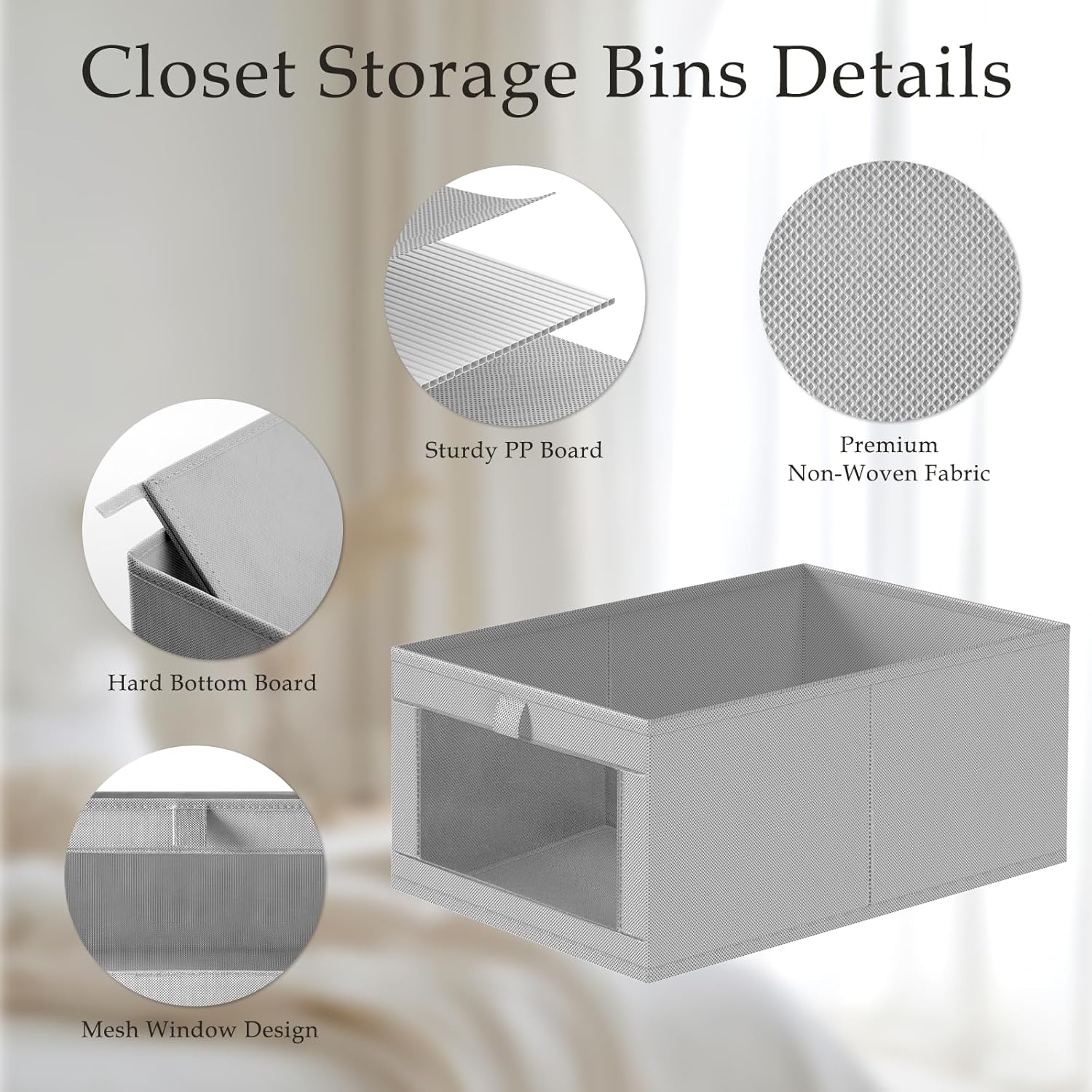 Criusia 4 Pack Linen Closet Organizers and Storage, Closet organizer Large Linen Closet Baskets for