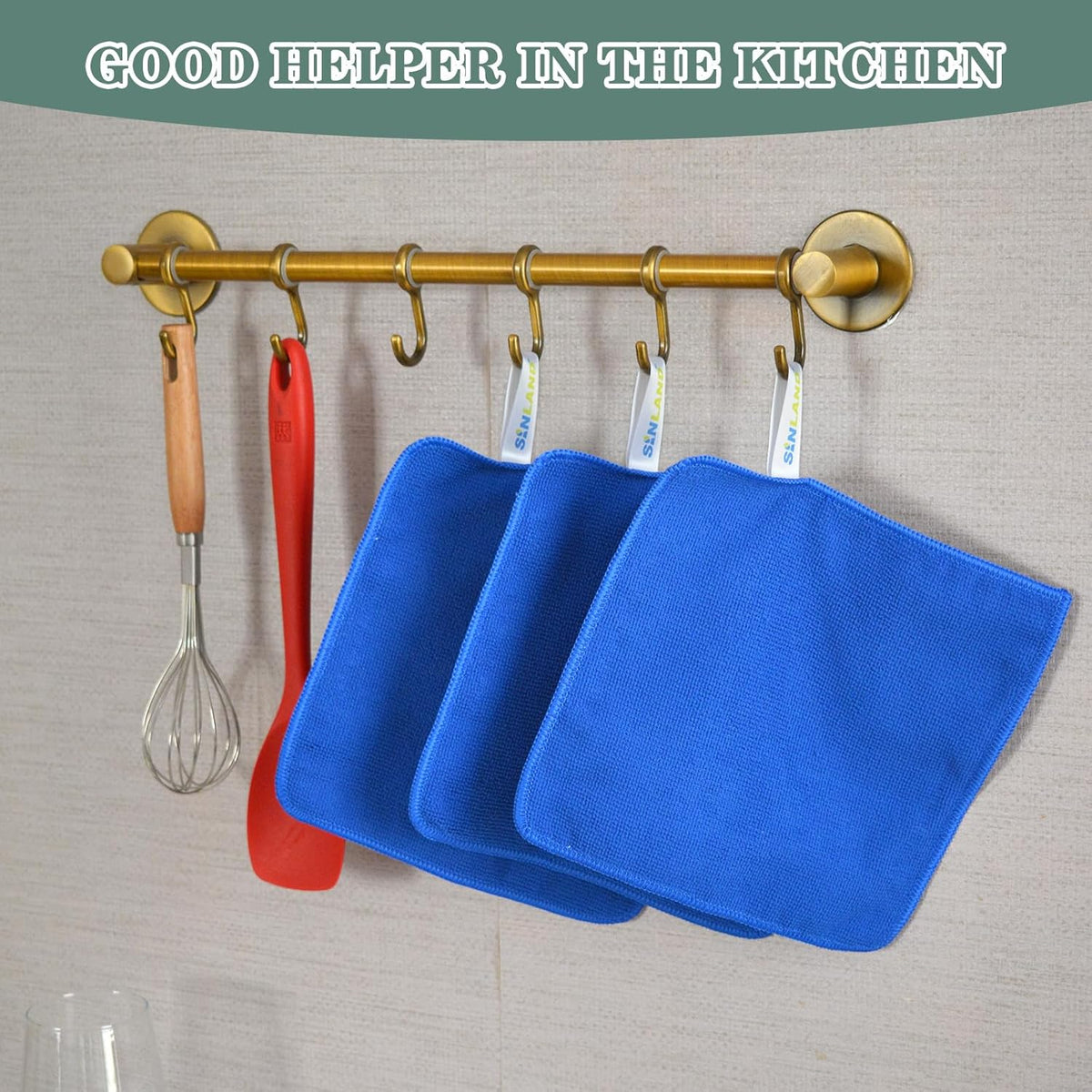 SINLAND Absorbent Microfiber Dish Cloths for Washing Dishes Best Kitchen Cloths Cleaning Cloths