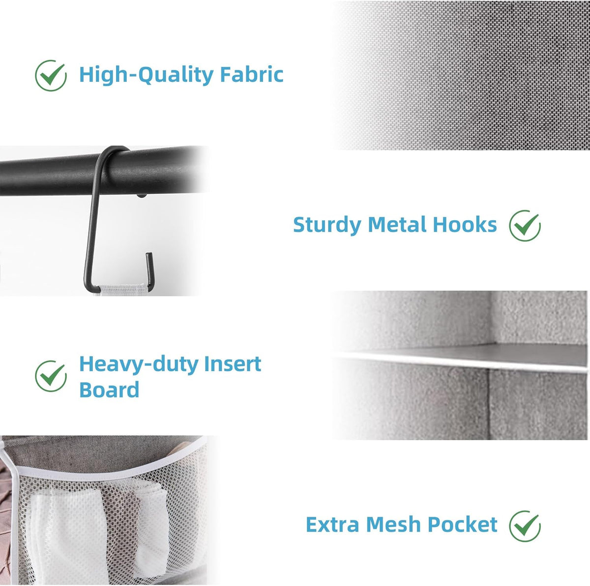 StorageWorks 6-Shelf Closet Organizers, Two 3-Shelf Separable Hanging Shelves for Closet, 12" D x