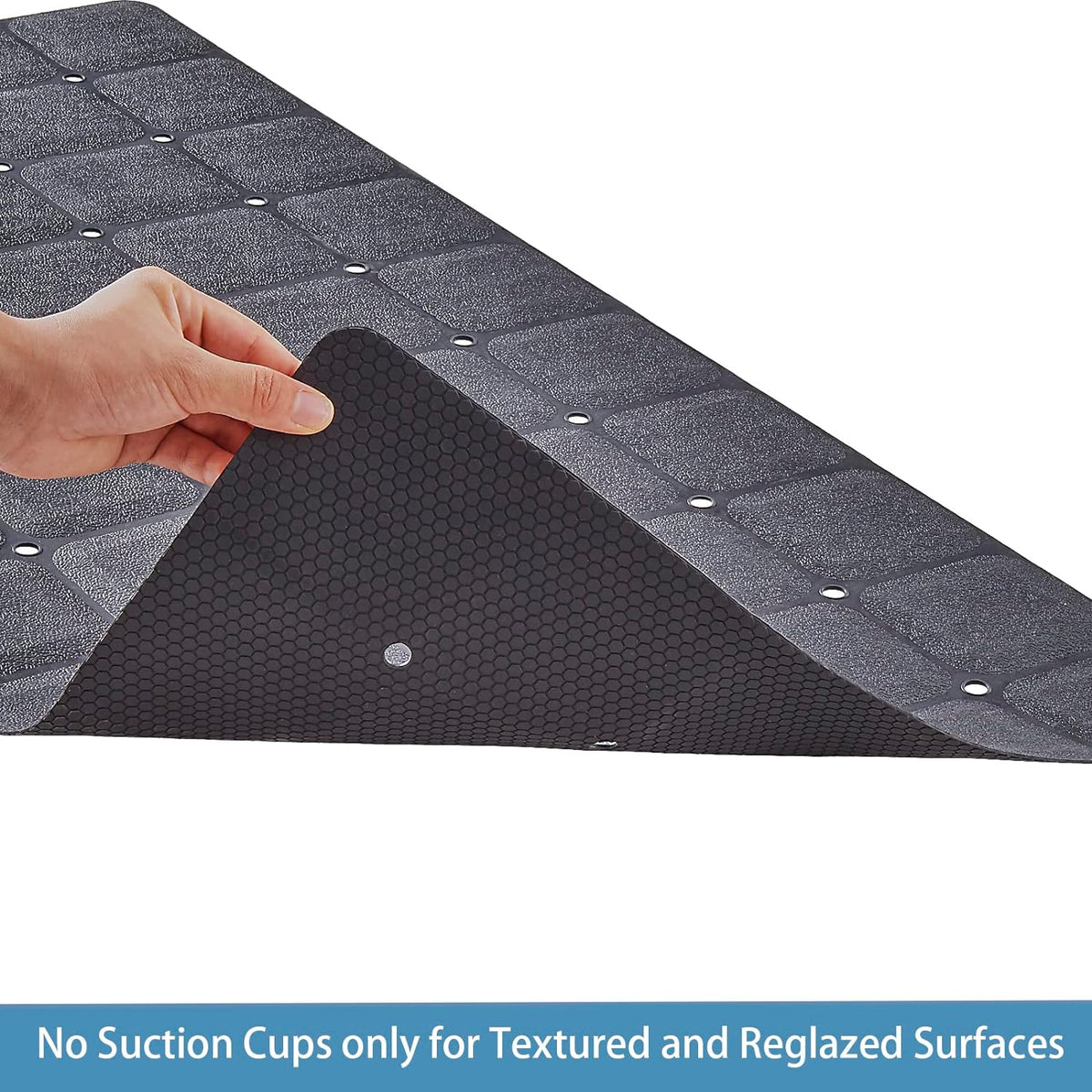 Foldable Silicone Bathtub Mat: Jumbo Size Heavy Duty Safety Bath Mat for Tub Without Suction Cups