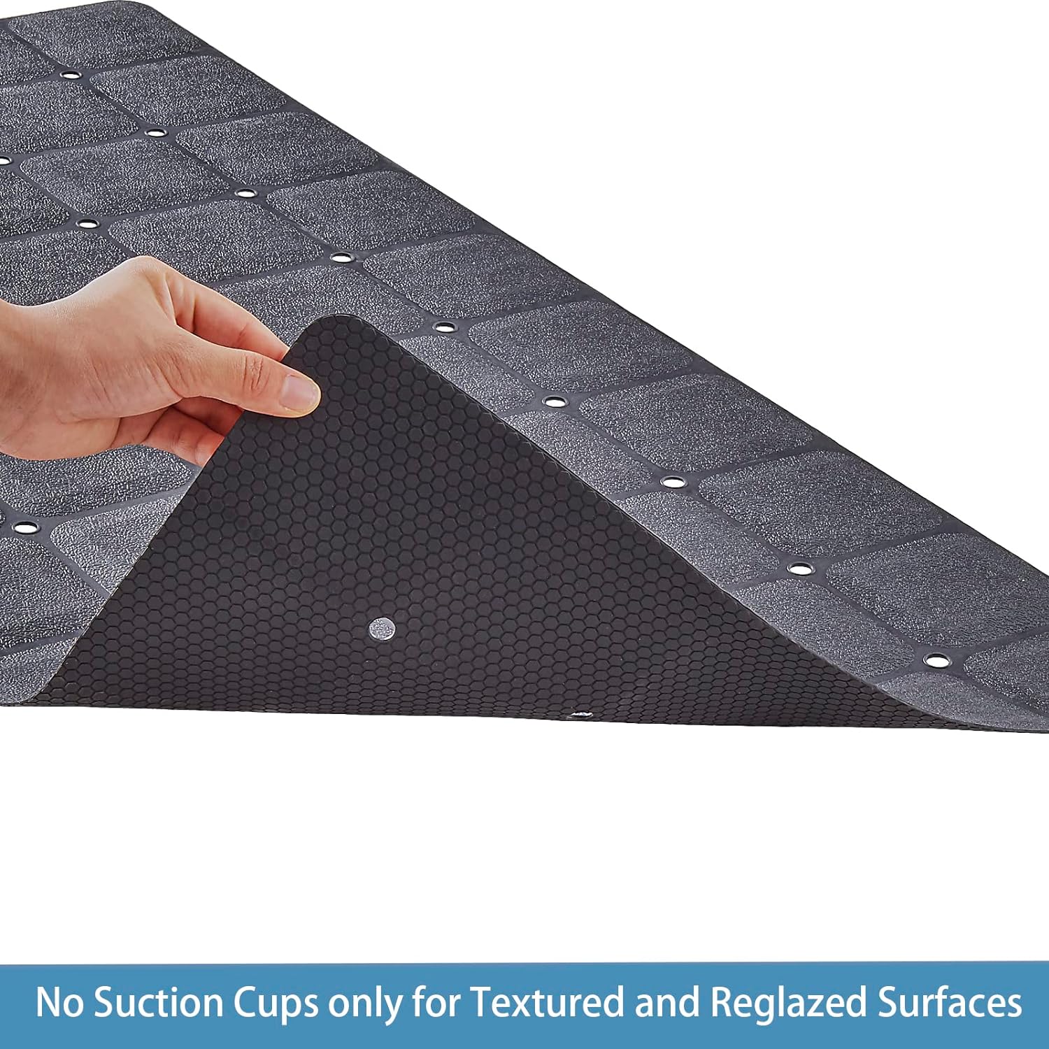 Foldable Silicone Bathtub Mat: Jumbo Size Heavy Duty Safety Bath Mat for Tub Without Suction Cups