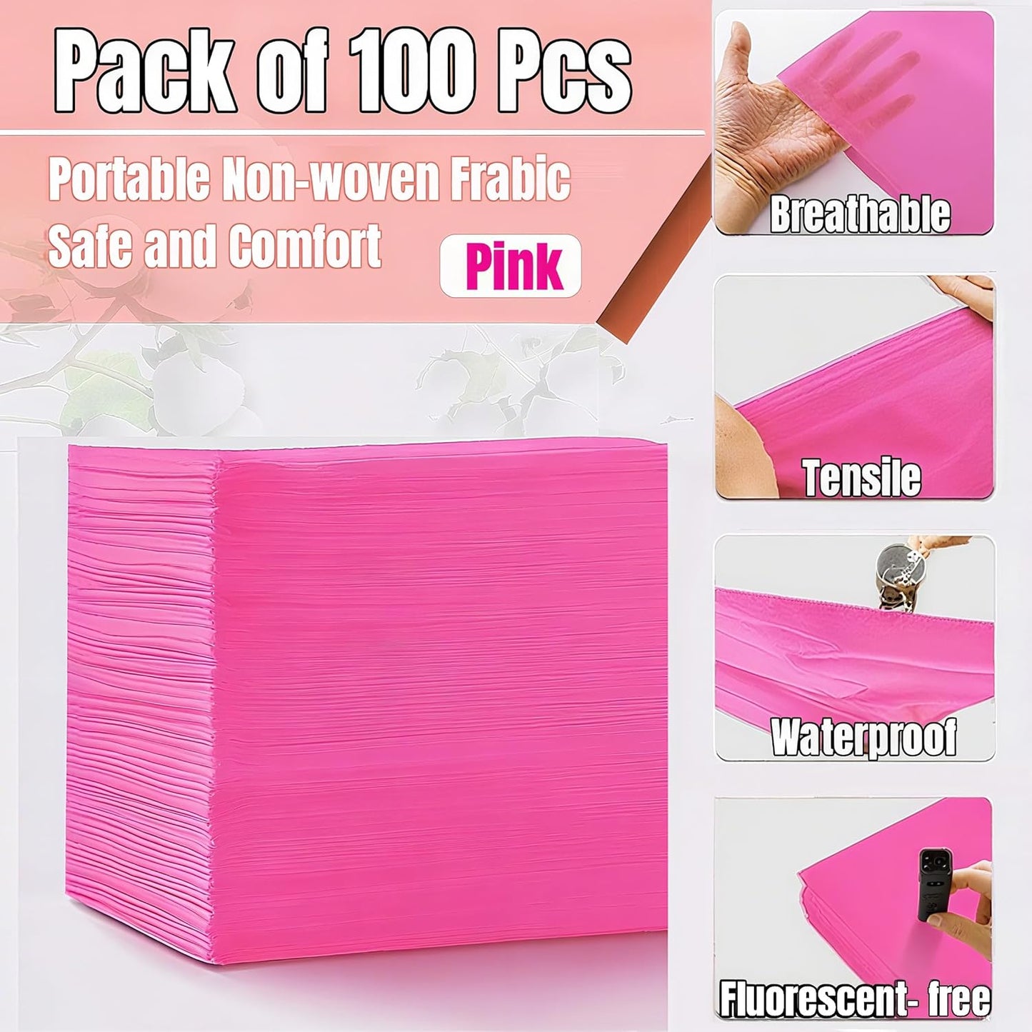 100 PCS Disposable Massage Table Sheets Spa Bed Covers 71"x31" -Non Woven Fabric Waterproof