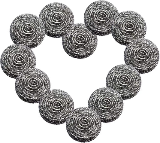 12Pcs Steel Wool Scrubber - Steel Wool for Cleaning Dish Pots Pans Grills Stainless Steel Scrubber