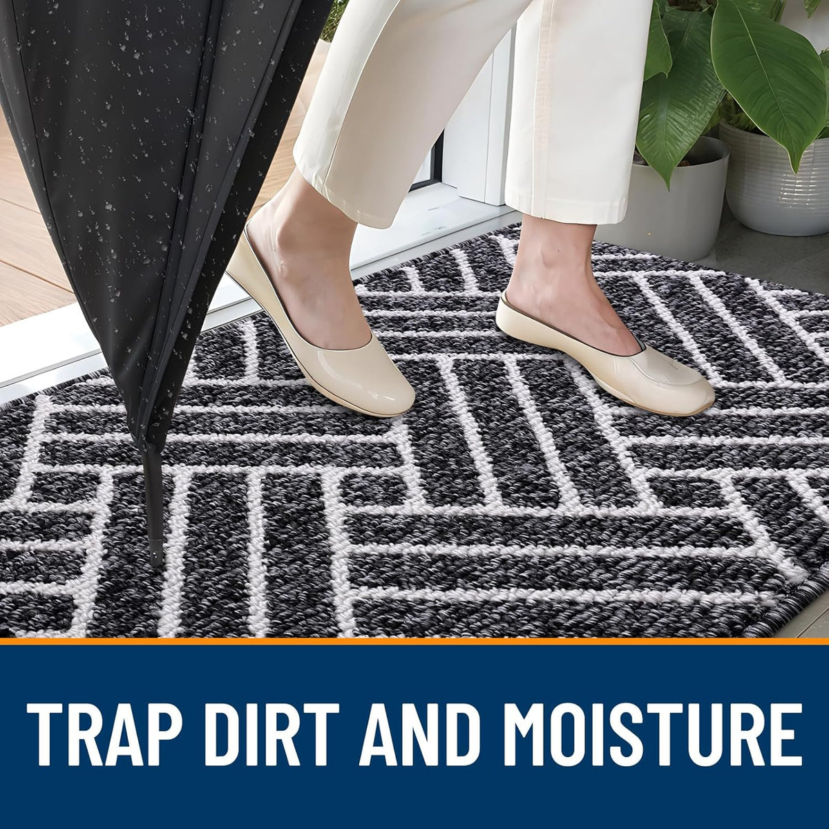OLANLY Indoor Door Mat, 36x24 Inch, Dirt Resistant and Absorbent, Non-Slip Rubber Backing Floor