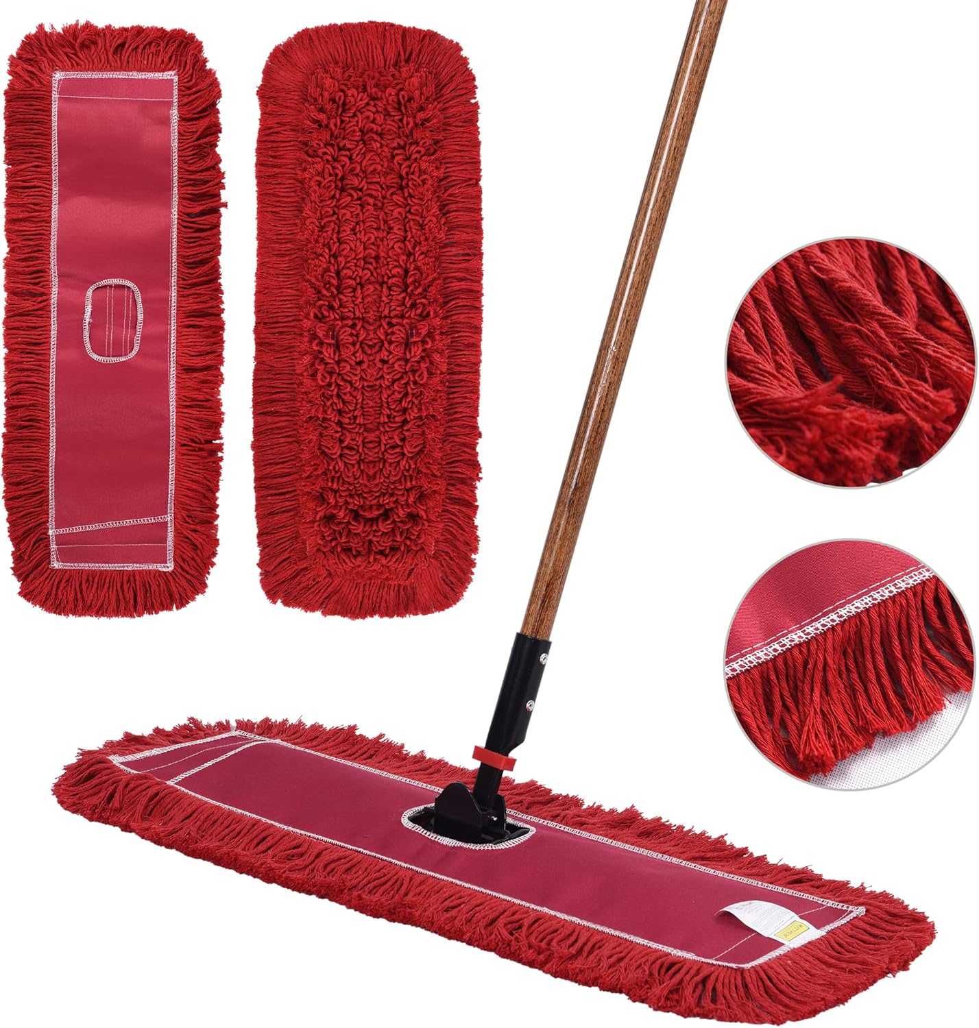 Matthew Cleaning 24'' Industrial Strength Cotton Dust Mop Refill Washable Replacement Heads for