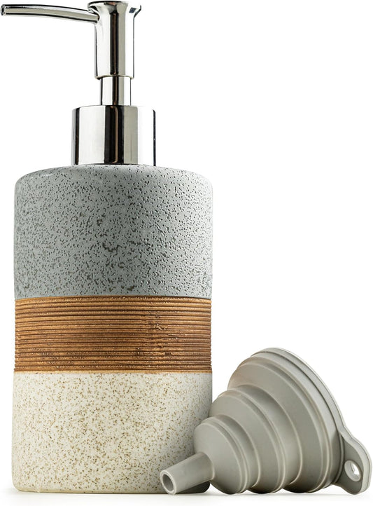 Ceramic Soap Dispenser Set for Hand Soap, Shampoo, Dish Soap, Conditioner, Bathroom & Kitchen