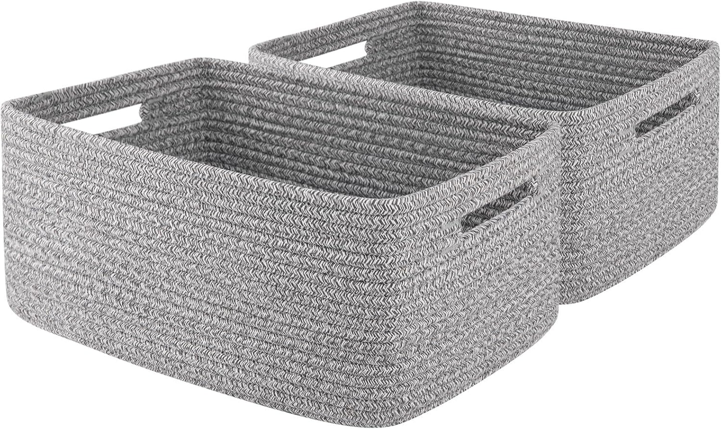 OIAHOMY Storage Basket for Shelves, Closet Cube Storage Bins Baskets for Clothes Blanket Towels