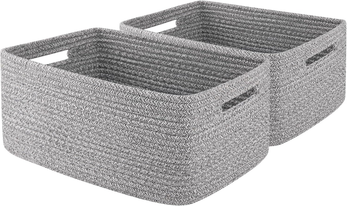 OIAHOMY Storage Basket for Shelves, Closet Cube Storage Bins Baskets for Clothes Blanket Towels