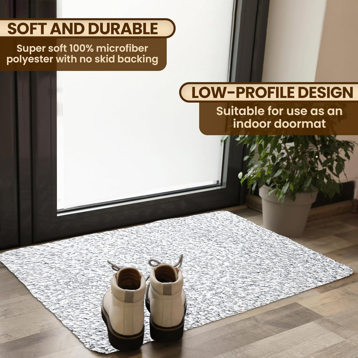 Premium Microfiber Indoor Door Mat – 32"x48" Washable Entry Mat, Non-Slip, Waterproof Backing