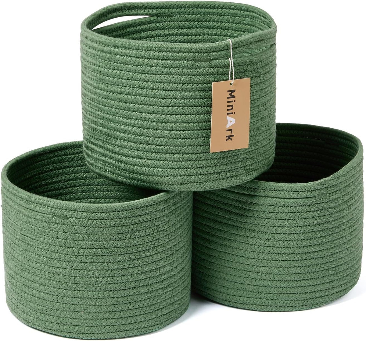 Small Basket for Organizing | Cube Shelf Closet Storage Baskets | 9.7×9.7×7.1” | Woven Rope Gift