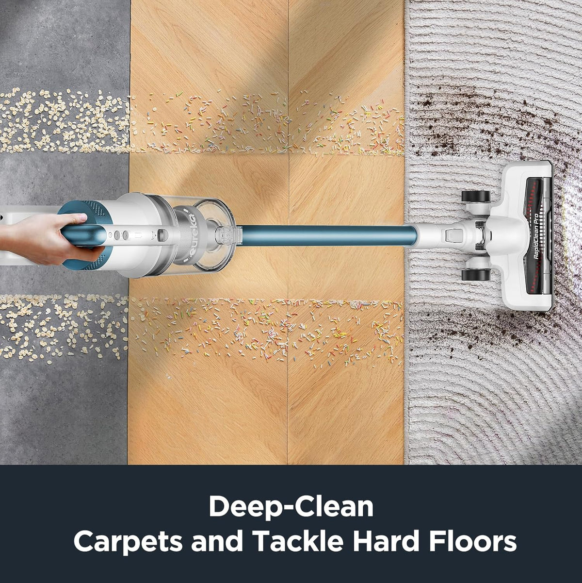 Eureka RapidClean Pro NEC280TL Cordless Stick Vacuum Cleaner – Lightweight 5.3 lbs, 40-Min Runtime