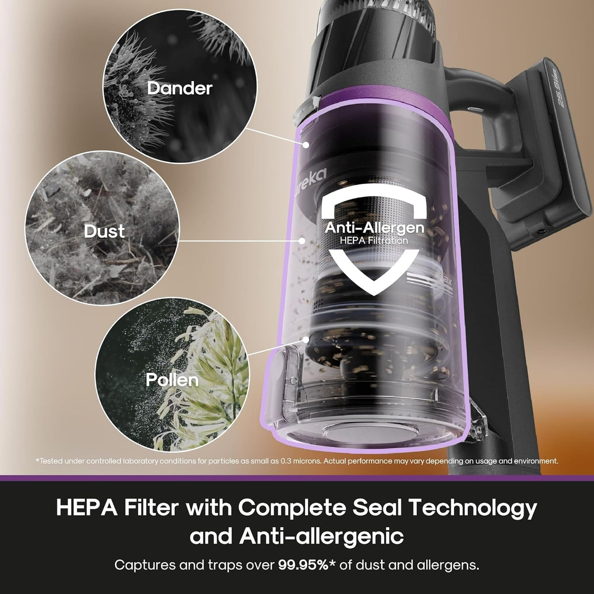 Eureka Cordless Stick Vacuum Cleaner ReactiSense 440, 60-Min Runtime, Anti-Tangle Brushroll