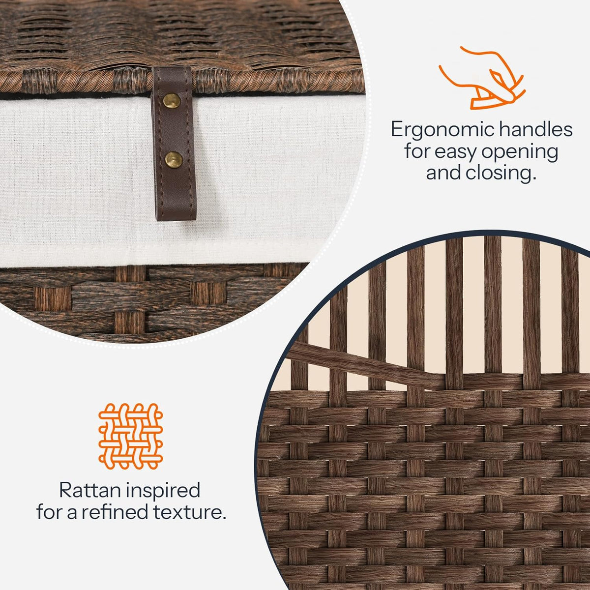HOOBRO Storage Basket with Lid, 52.8 Gallon (200L) Wicker Basket, Handwoven Blanket Storage Basket