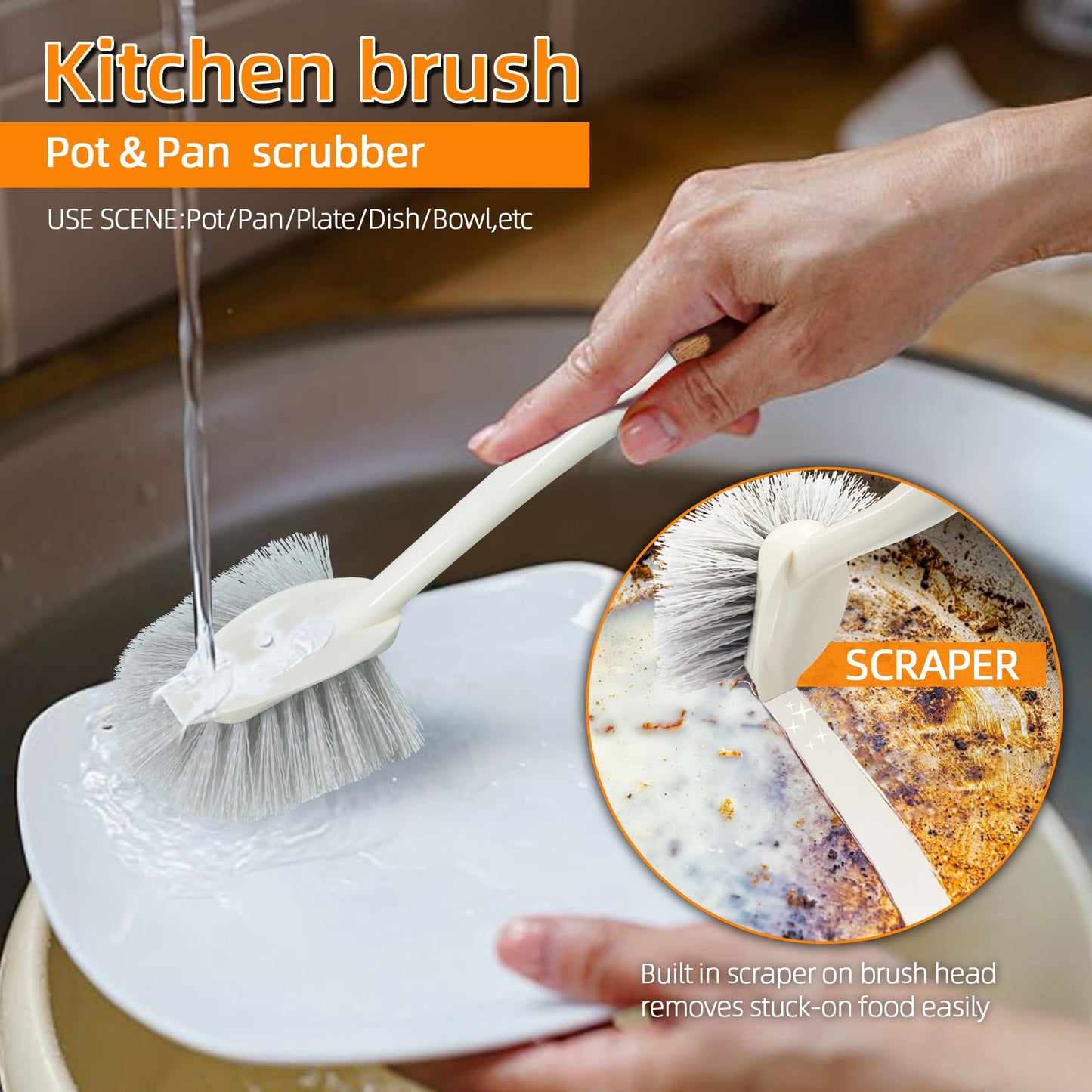 AttoShow 5-Pack Scrub Brushes Set with Wooden Handles – view 6