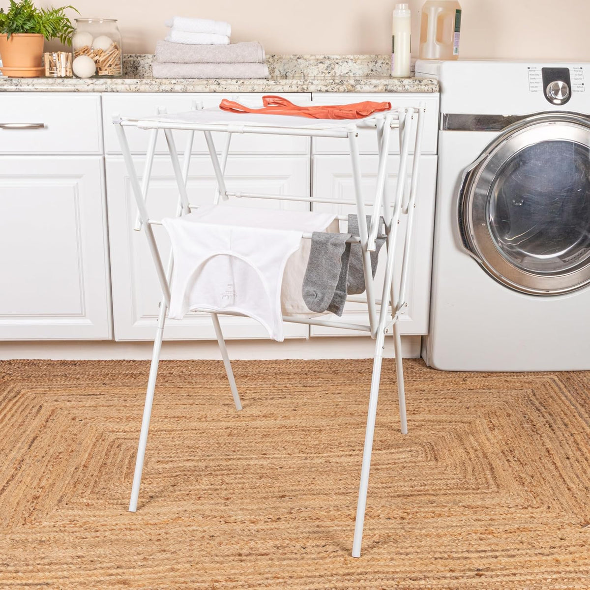 Household Essentials Clothes Drying Rack, Foldable, Expandable and Collapsible Laundry Drying Rack