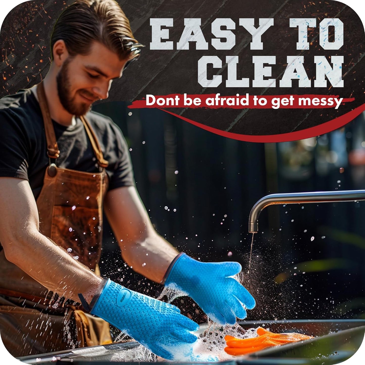 KITCHEN PERFECTION XL Silicone Smoker Oven Gloves-Extreme HeatResistant Gloves-Handle Hot Food