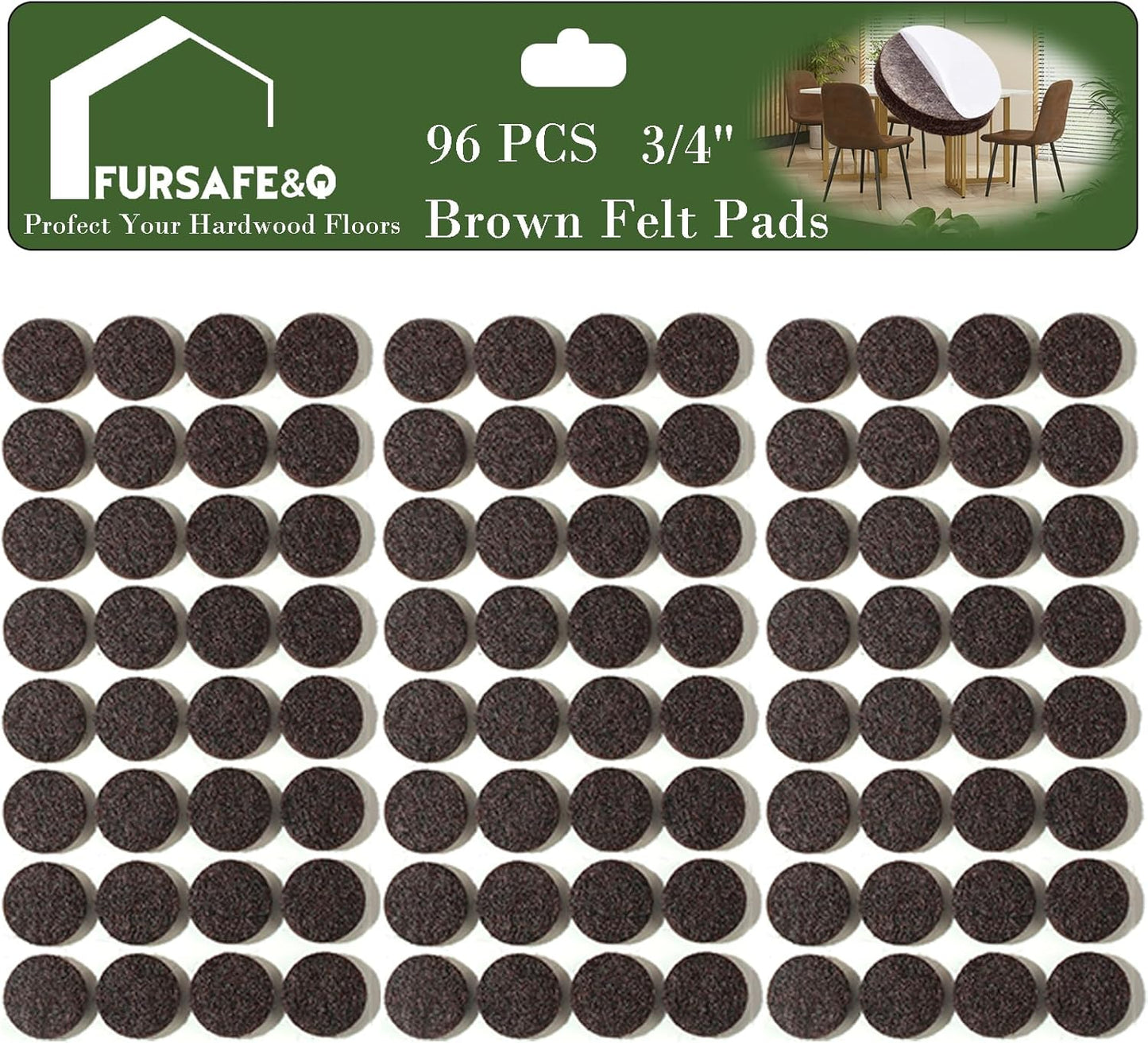 Fursafe&Q Felt Furniture Pads, Furniture Felt Pads for Hardwood Floors -Self Adhesive Chair Leg