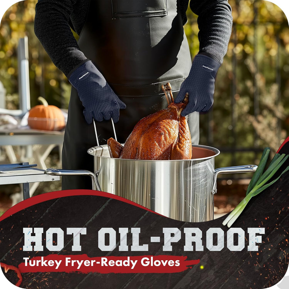 KITCHEN PERFECTION S Silicone Smoker Oven Gloves -Extreme Heat Resistant BBQ Gloves -Handle Hot