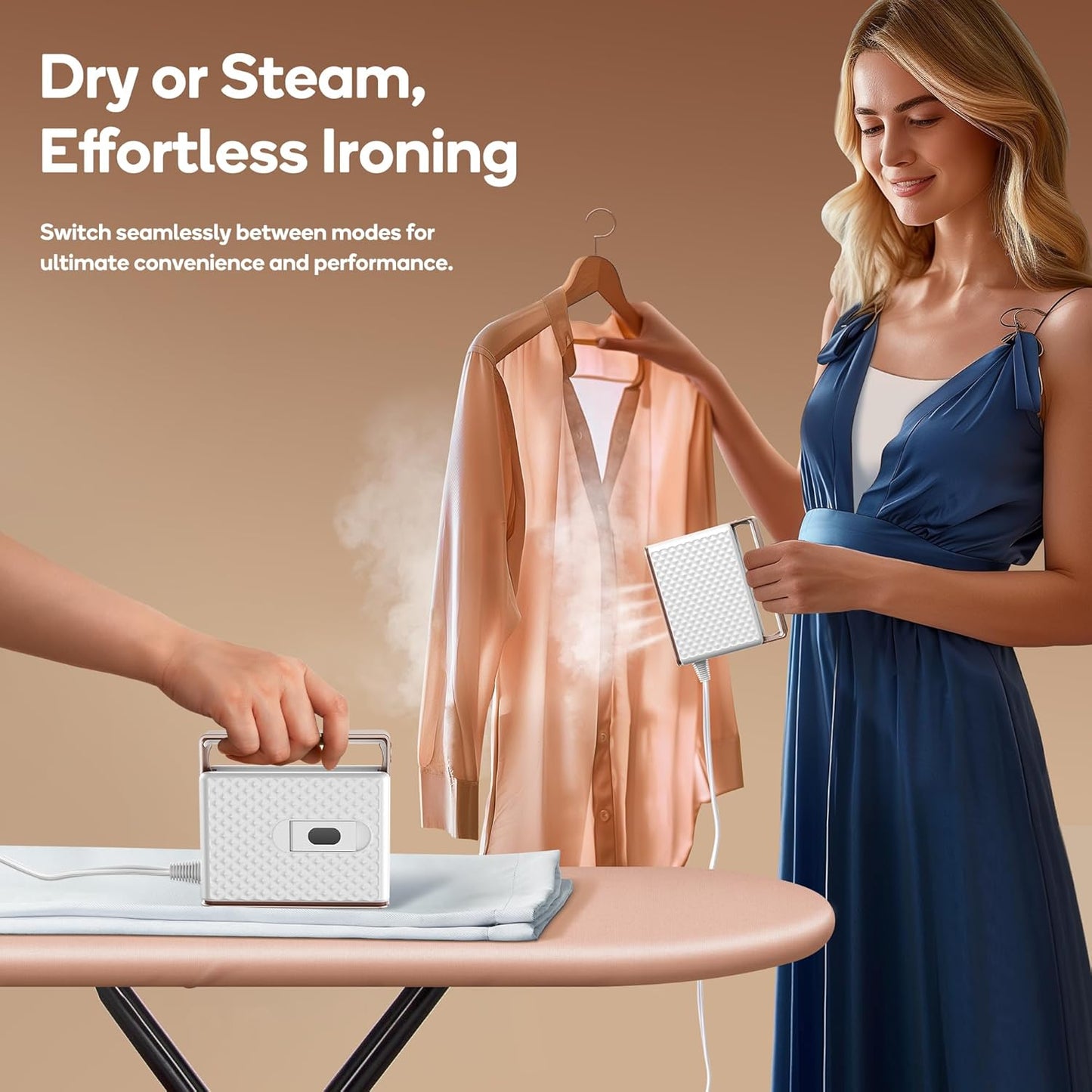 Newbealer Travel Steam Iron for Clothes, Global Voltage 100-240V Handheld Steamer, 293℉ Dry
