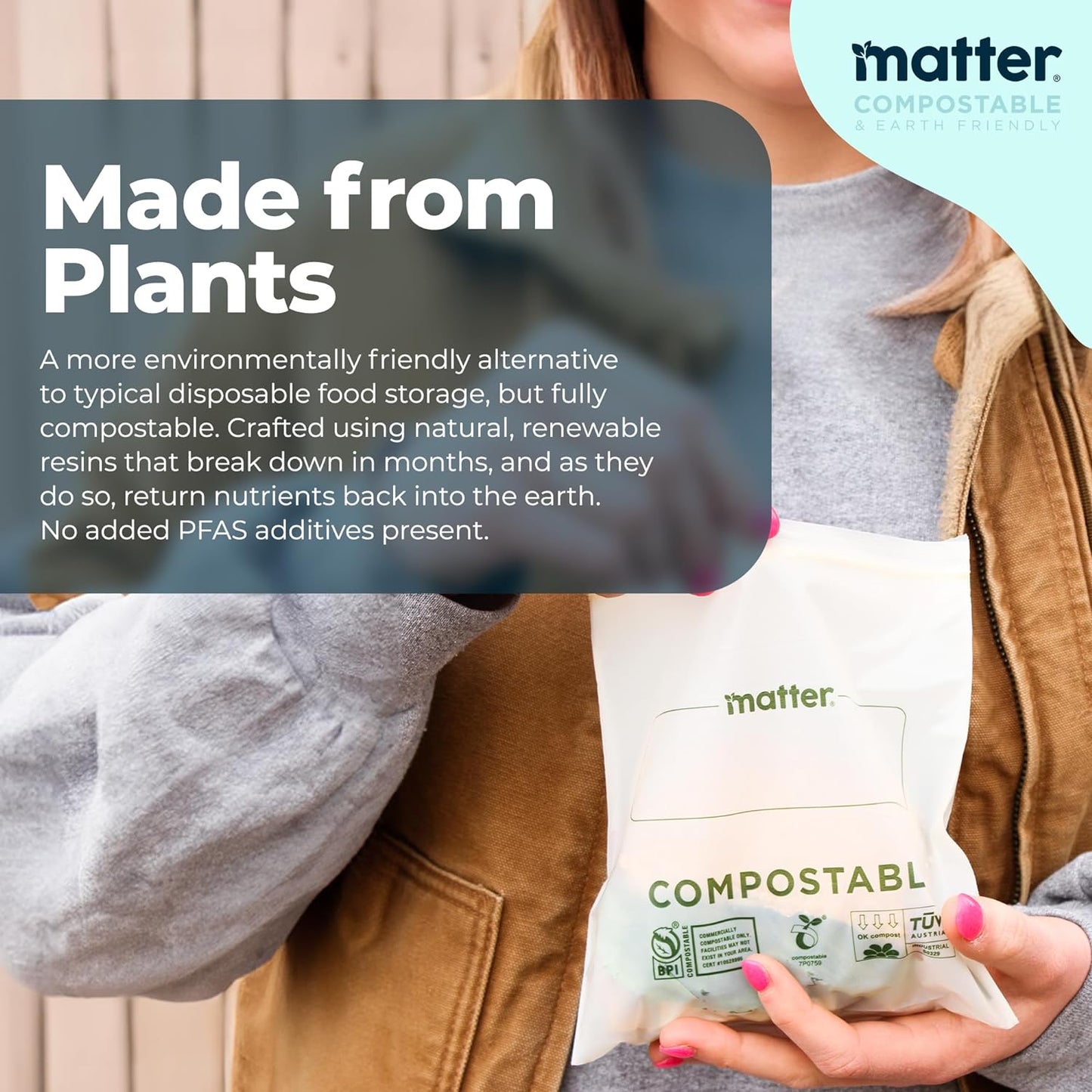 Matter Compostable Assorted Kitchen Bags, 230 Count, Biodegradable, Eco-Friendly Resealable Food