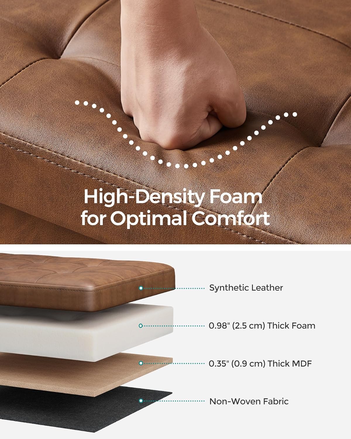 SONGMICS MAZIE Collection - 30 Inches Storage Ottoman Bench with Flipping Lid, Storage Chest