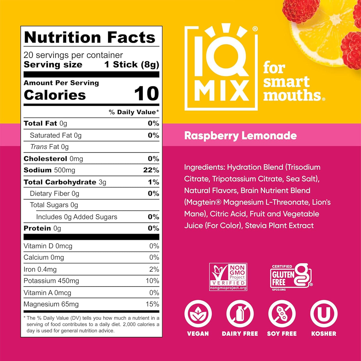 IQMIX Hydration Electrolyte Powder – 4-in-1 Formula for Hydration, Mental Clarity, Mood and