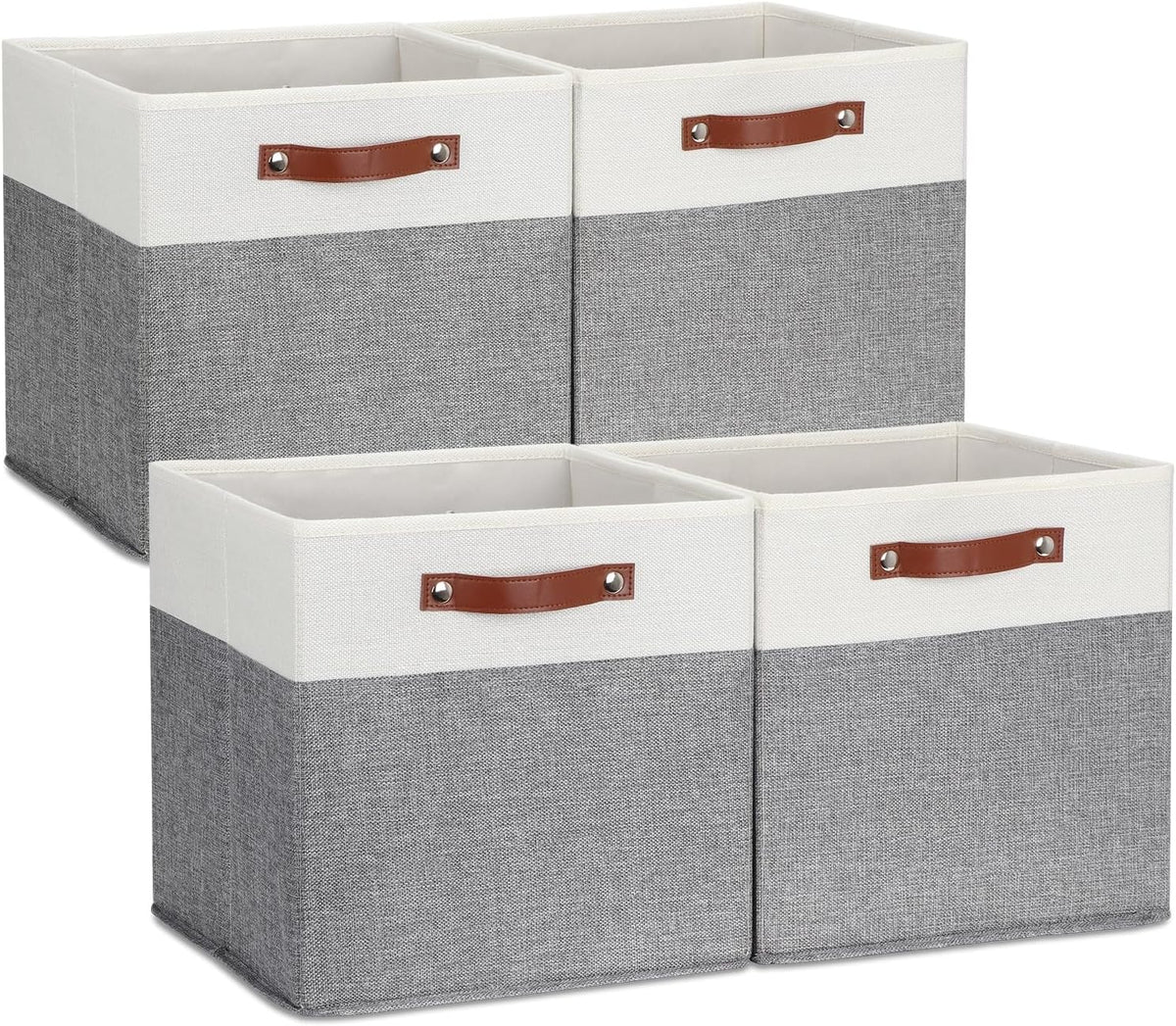 DULLEMELO Storage Cubes 13 inch, Collapsible Sturdy Cube Storage Bins With Handles for