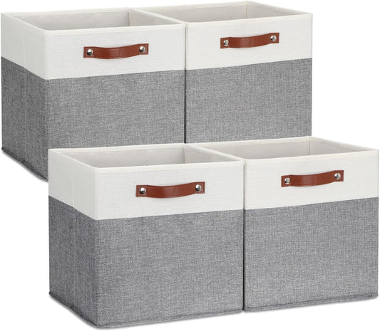 DULLEMELO Storage Cubes 13 inch, Collapsible Sturdy Cube Storage Bins With Handles for