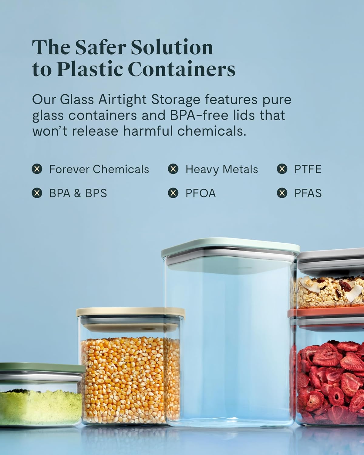 Caraway 1qt Glass Airtight Food Storage Container with Lid – Non-Toxic, BPA-Free Kitchen Storage
