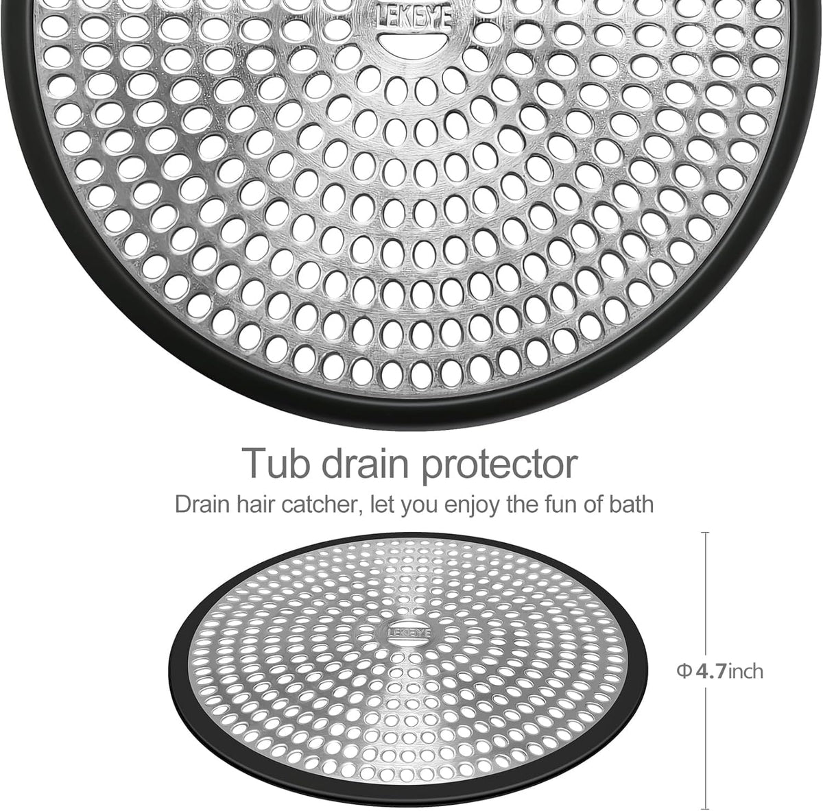 LEKEYE Shower Drain Hair Catcher | Strainer | Shower Stall Drain Cover | Bathroom Drain Protector