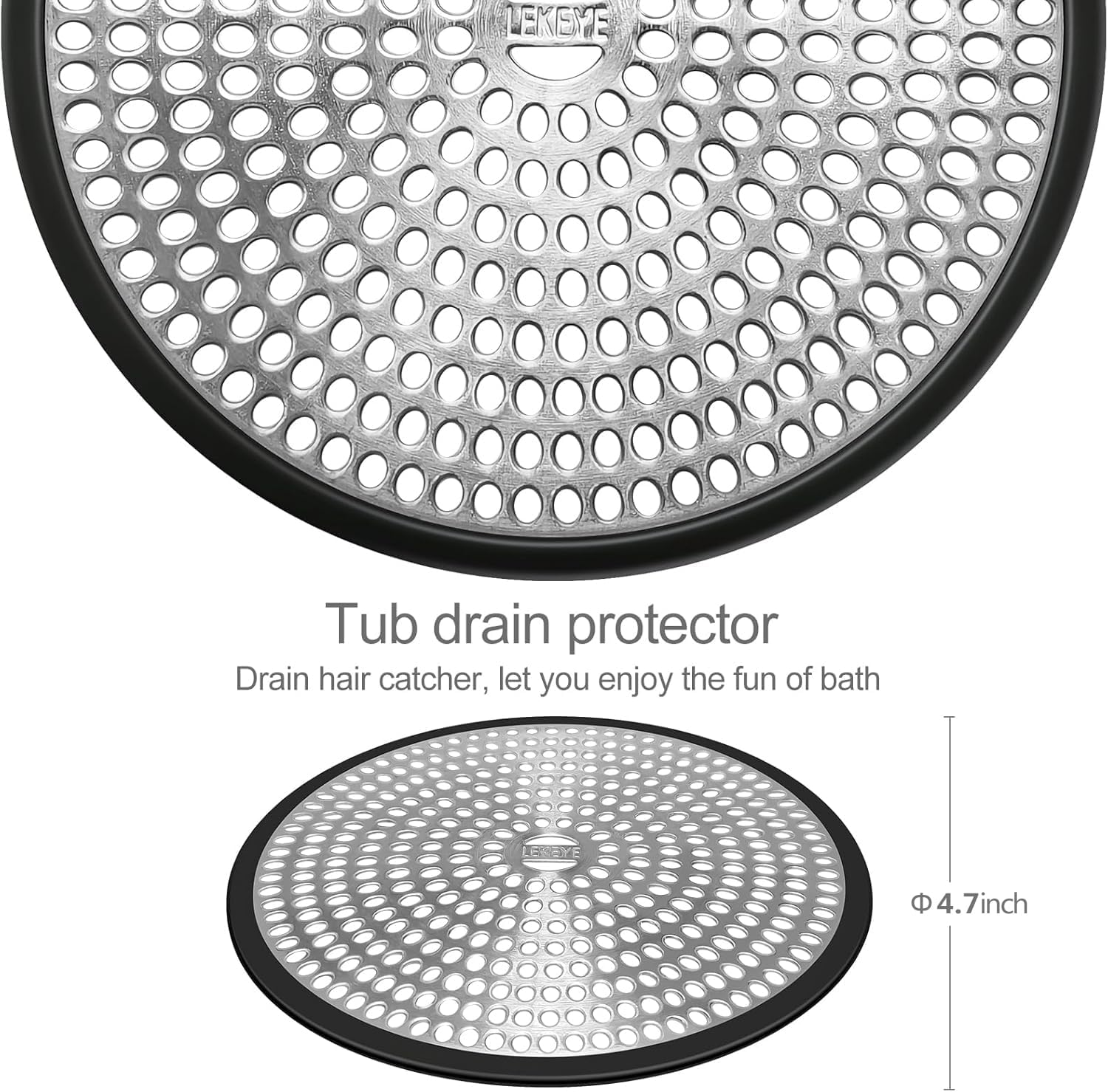 LEKEYE Shower Drain Hair Catcher | Strainer | Shower Stall Drain Cover | Bathroom Drain Protector