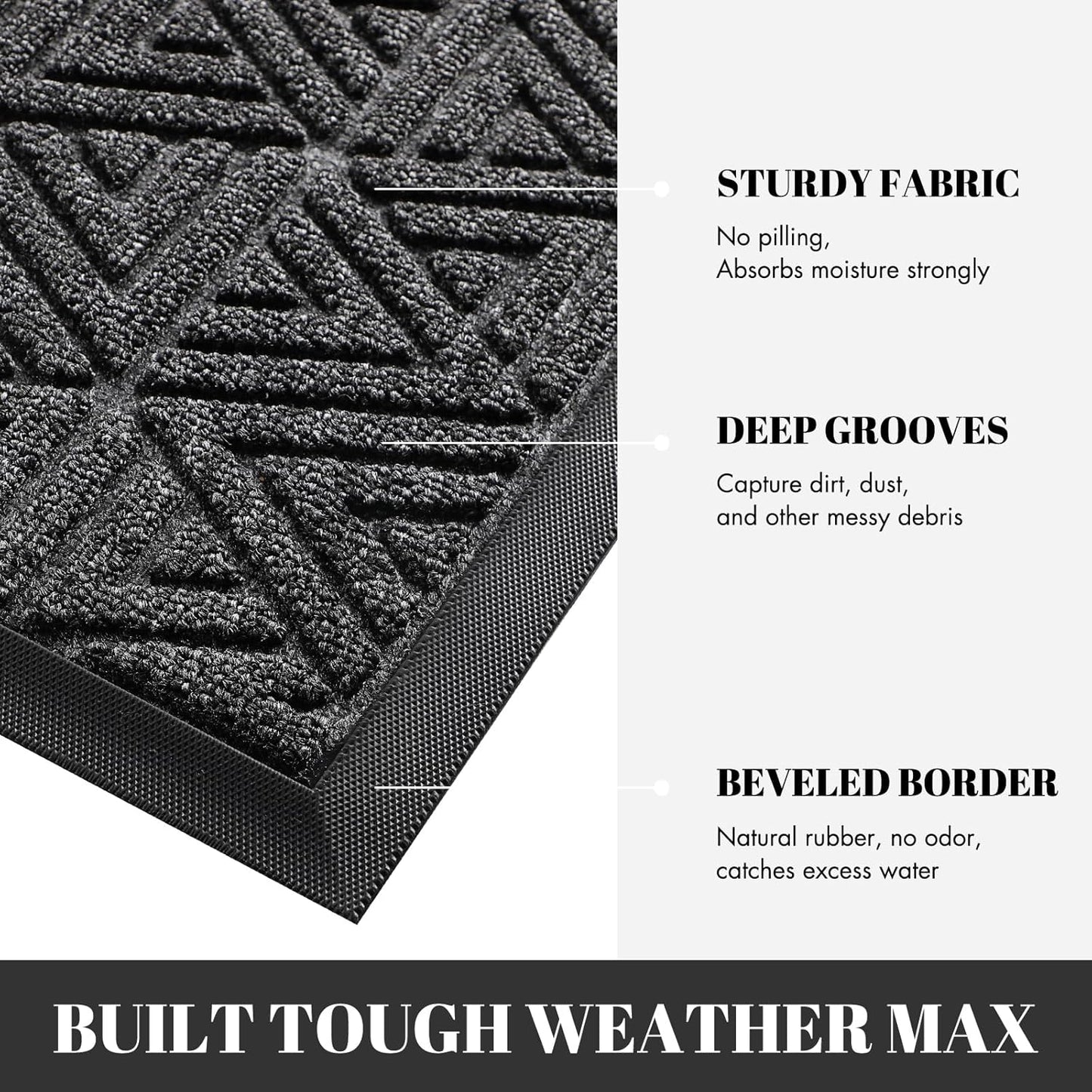 Yimobra Extra Large Door Mat 60x32, All-Weather Waterproof Non-Slip Welcome Matt Outdoor, Heavy