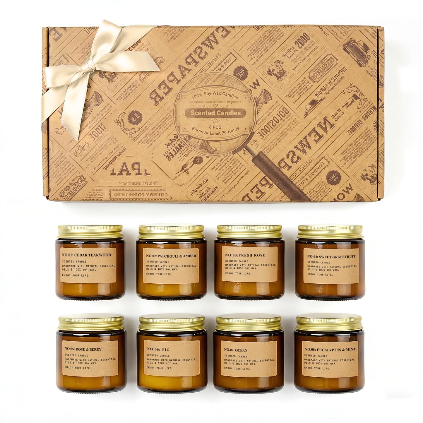 Scented Candles for Home,8 Pack Soy Wax Candle Set,Scented Candles