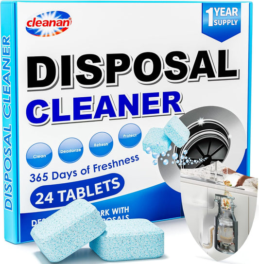 Foaming Garbage Disposal Cleaner and Deodorizer Tablets-24 Pack Food Disposal Cleaner, Quickly