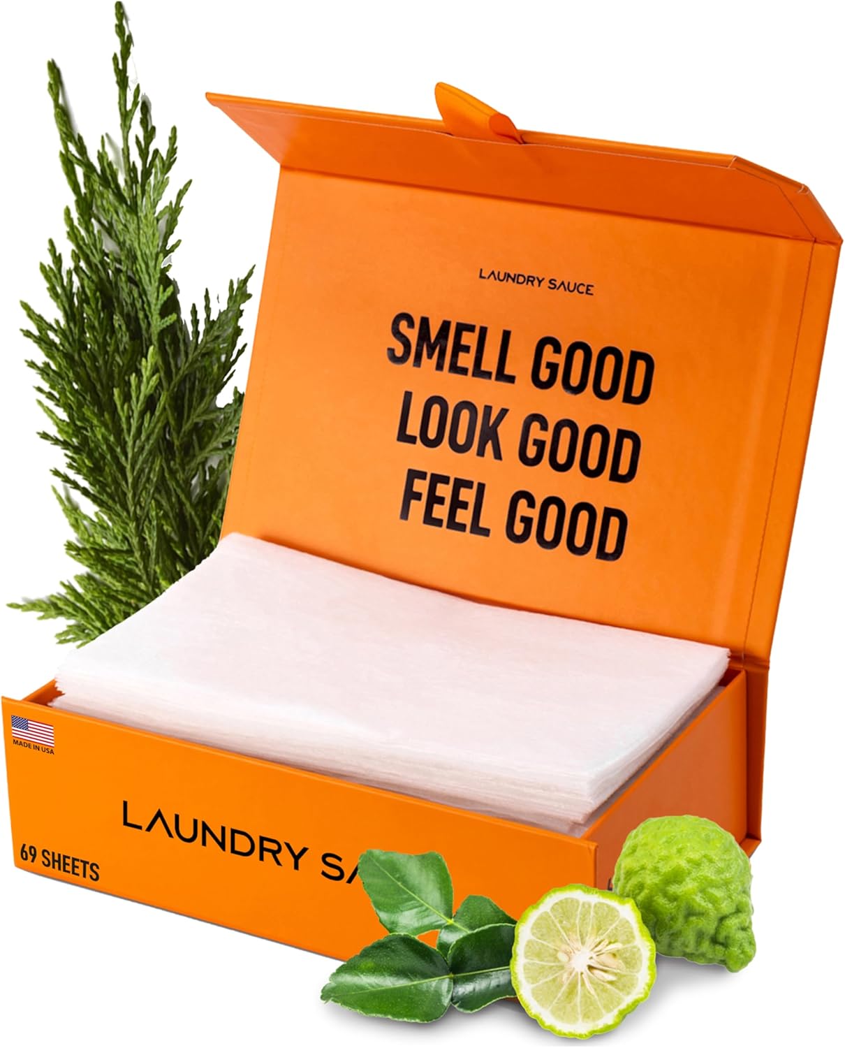 Laundry Sauce - Laundry Dryer Sheets (Italian Bergamot), Luxury Fragrance, Contains Essential Oils