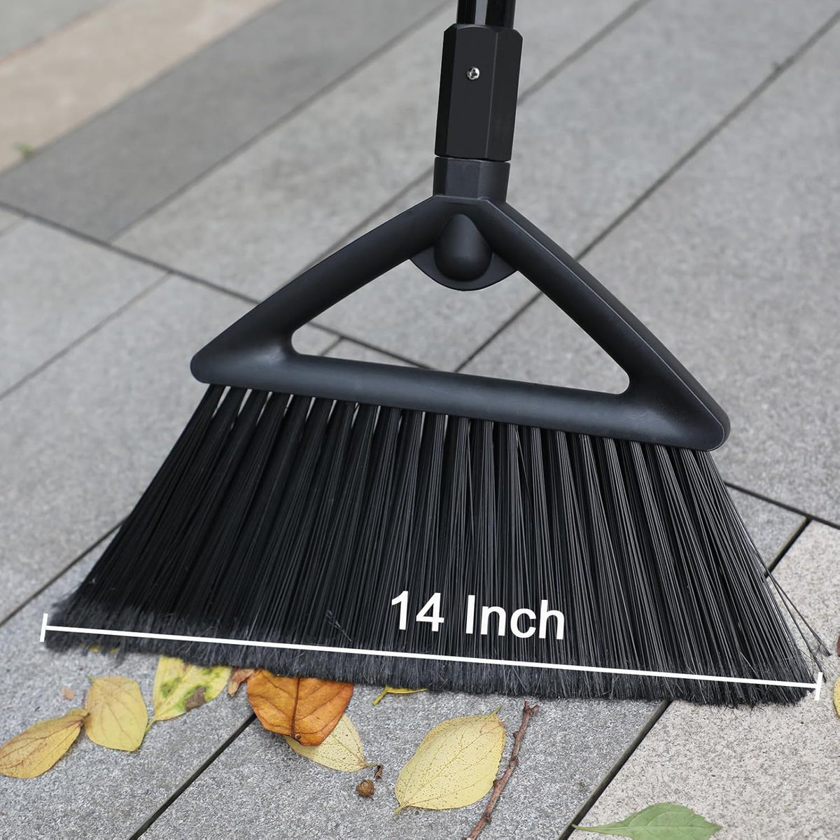 4PCS Heavy Duty Angle Broom, Long Pole Brooms for Indoor, Outdoor Sweeping, Kitchen to Courtyard