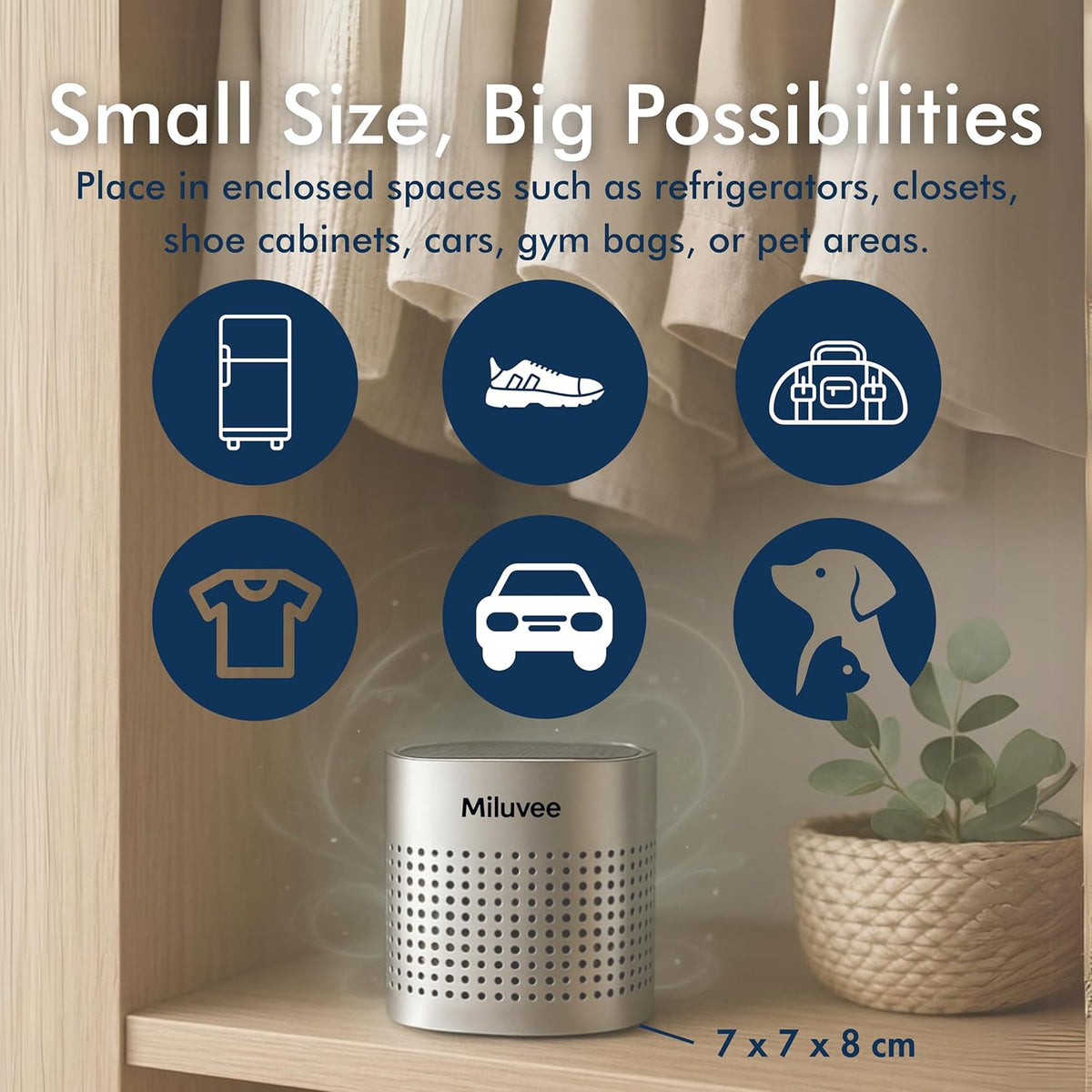 Premium Refrigerator Deodorizer, 10-Year Reusable Odor Eliminator for Car, Closet, Fridge, Shoe