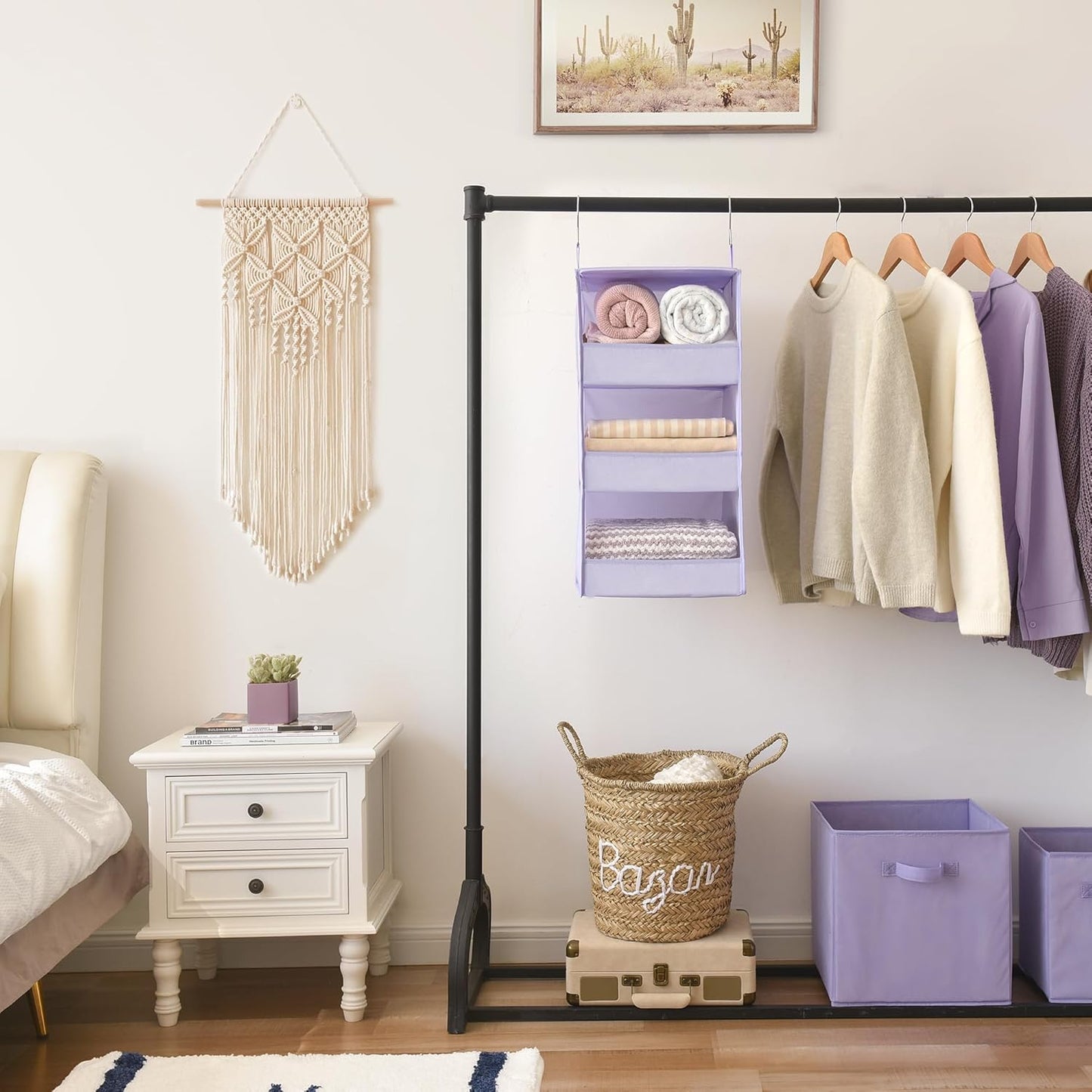 GRANNY SAYS 3 Shelf Hanging Closet Organizers and Storage, Collapsible Closet Storage Organizer