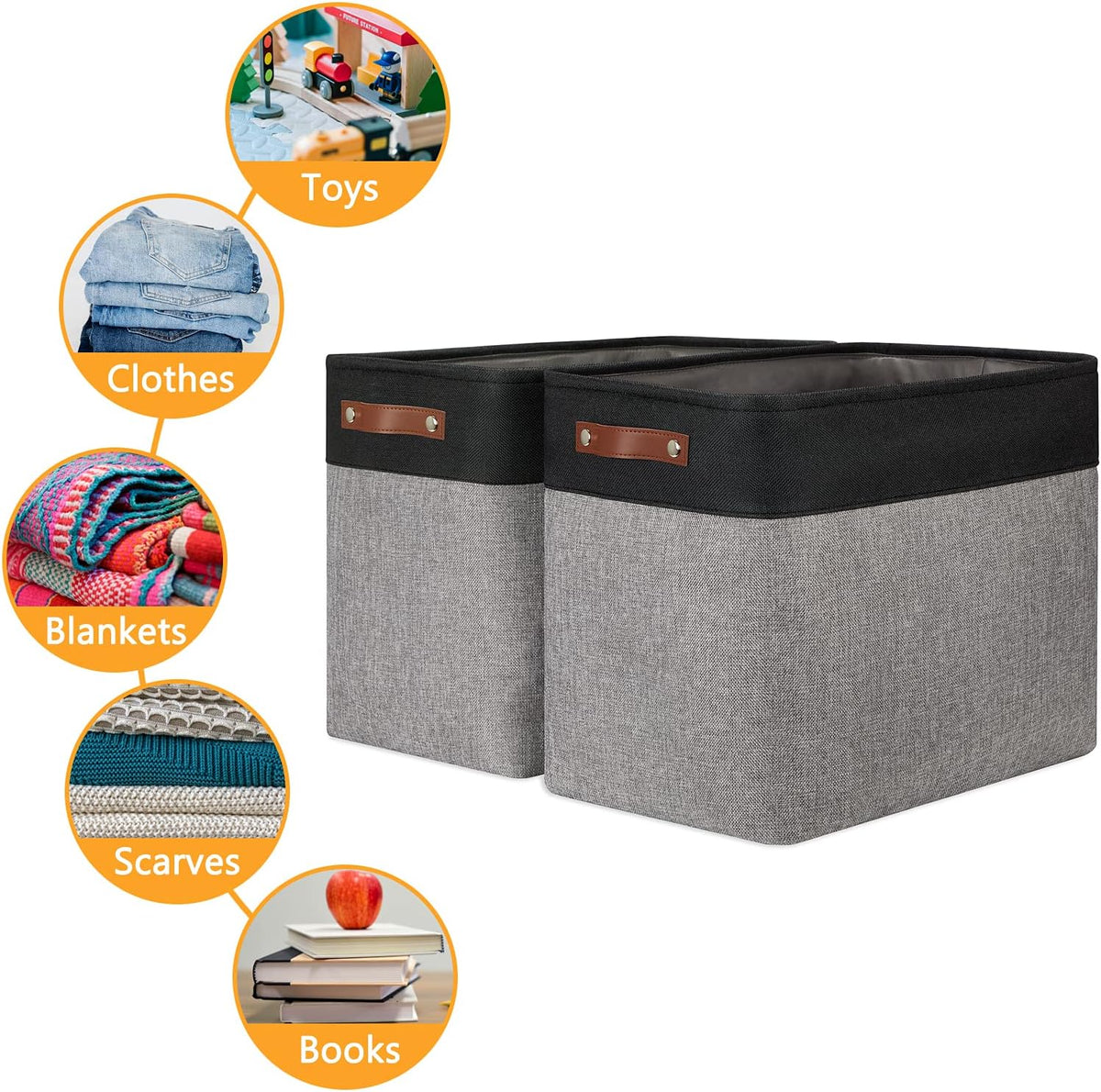 DULLEMELO Extra Large Storage Baskets, Fabric Storage Bins for Organizing Shelves Nursery Toys