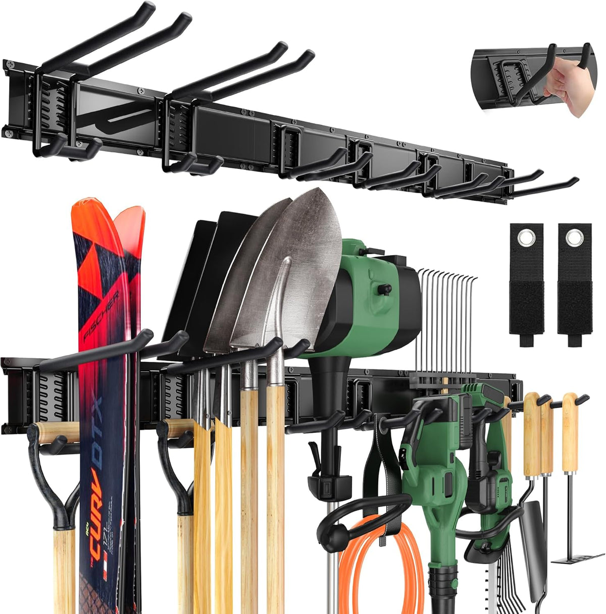 LBT 49.5"Garage Tool Organizer Wall Mount 500lbs Garden Tool Organizer for Garage with Adjustable
