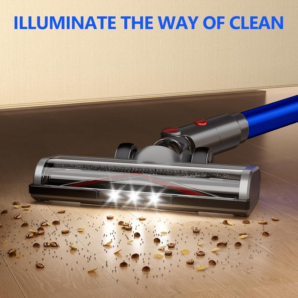 Cordless Vacuum Cleaner, 450W 40Kpa Powerful Stick Vacuum, Up to 50Mins Rechargeable Battery