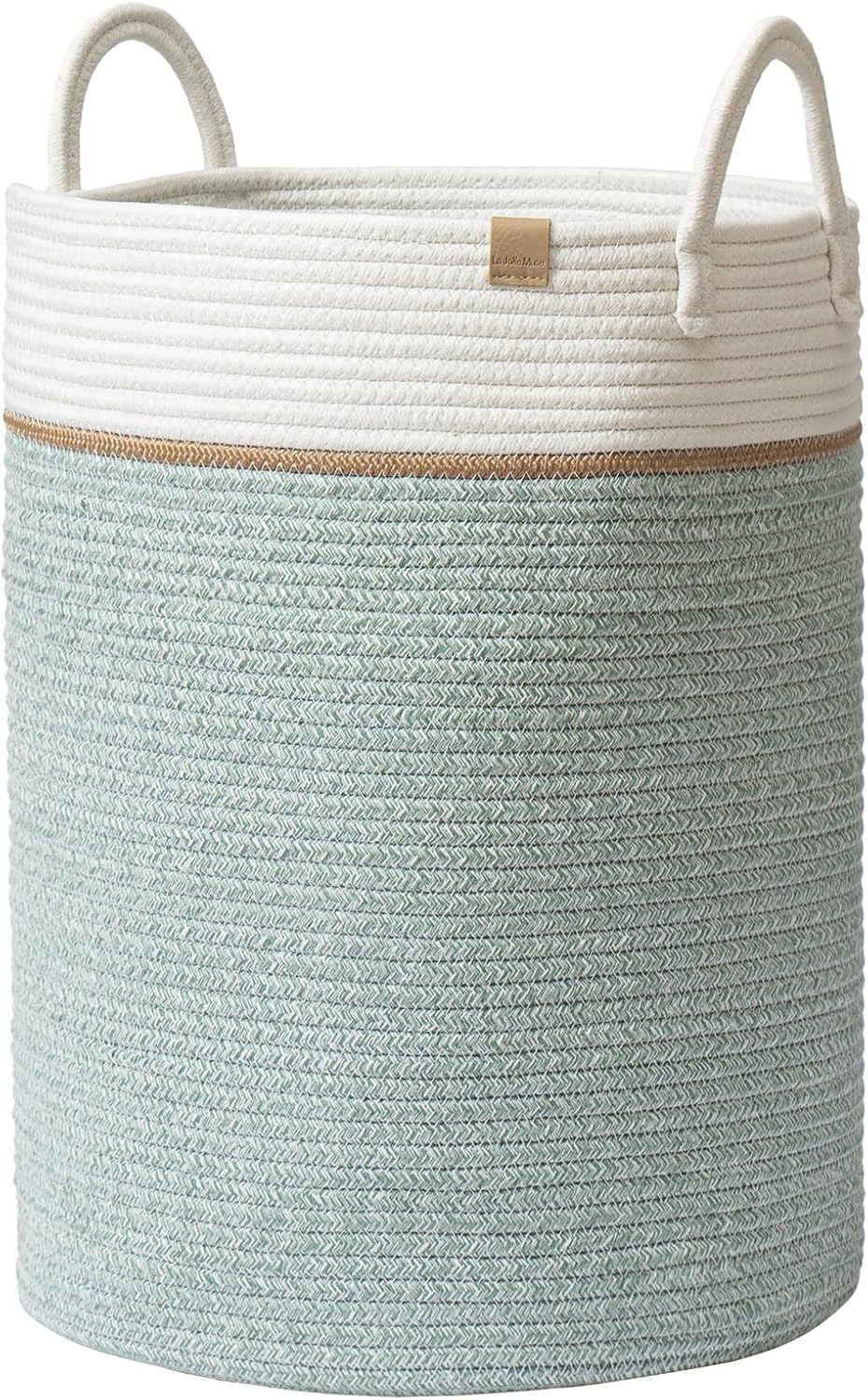 LA JOLIE MUSE Woven Basket Rope Storage Baskets - Tall Cotton Basket, Laundry Basket for Blanket