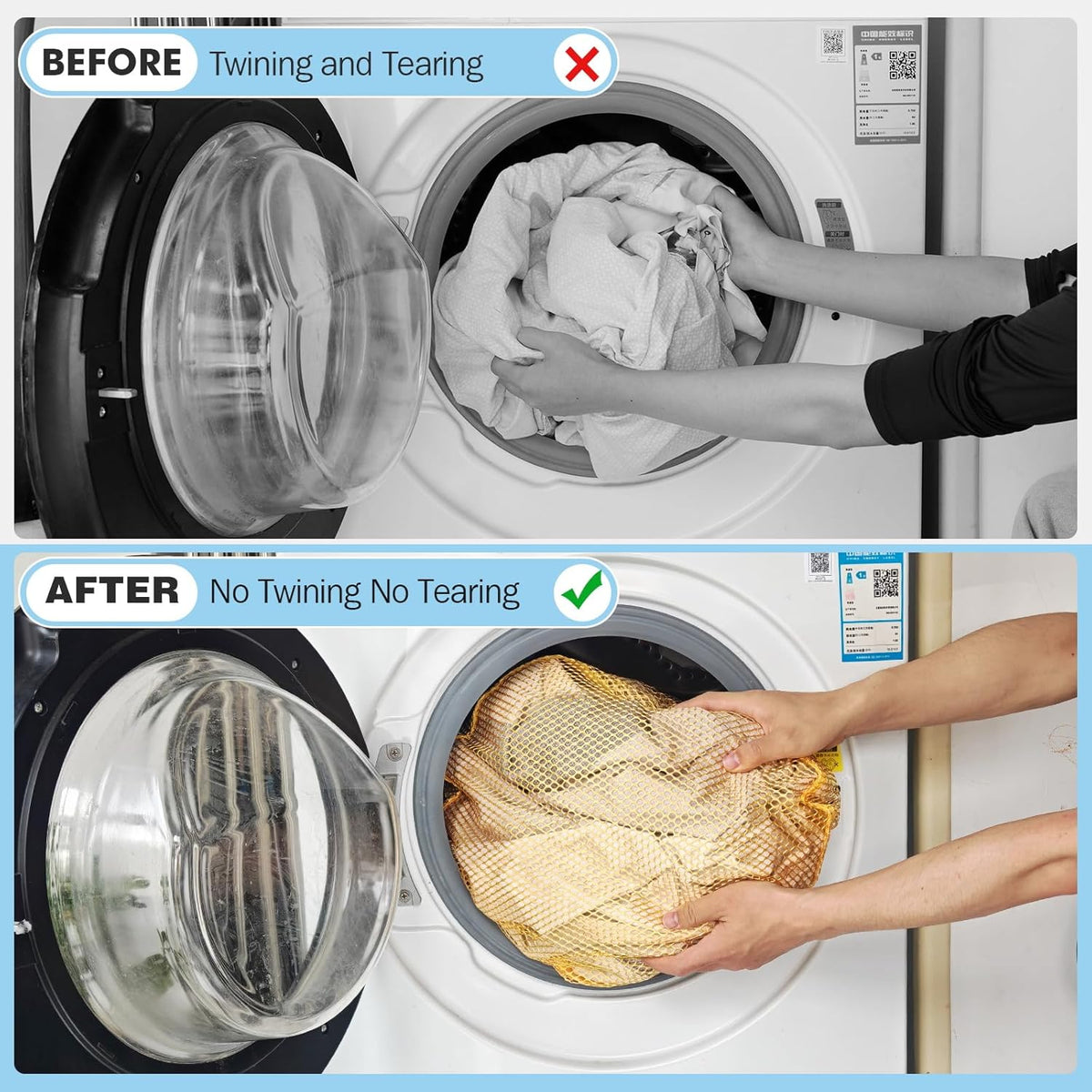 3Pcs Mesh Laundry Bags Washing Machine Mesh Wash Bags Jumbo for Delicates Clothes,Bed Linen,Toys